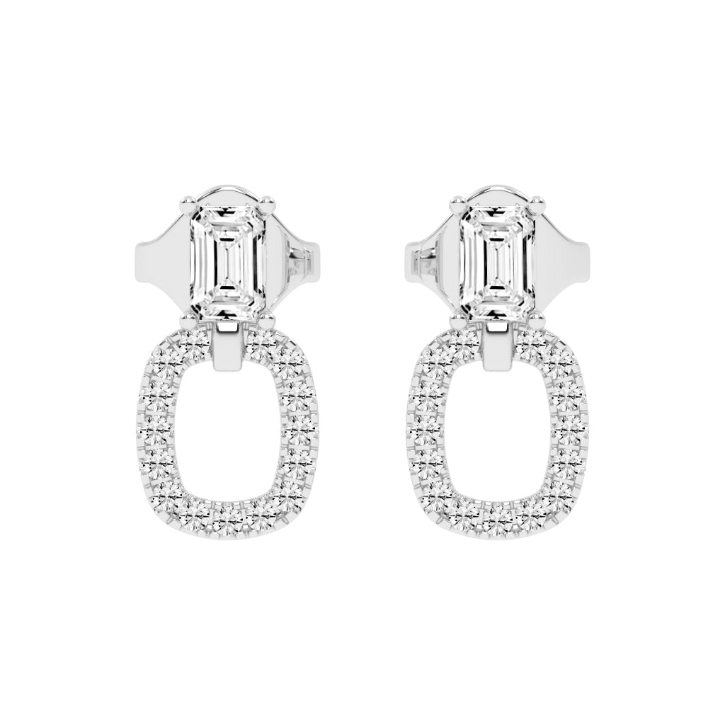 Baguette Cut & PavÃ© Diamond Earrings