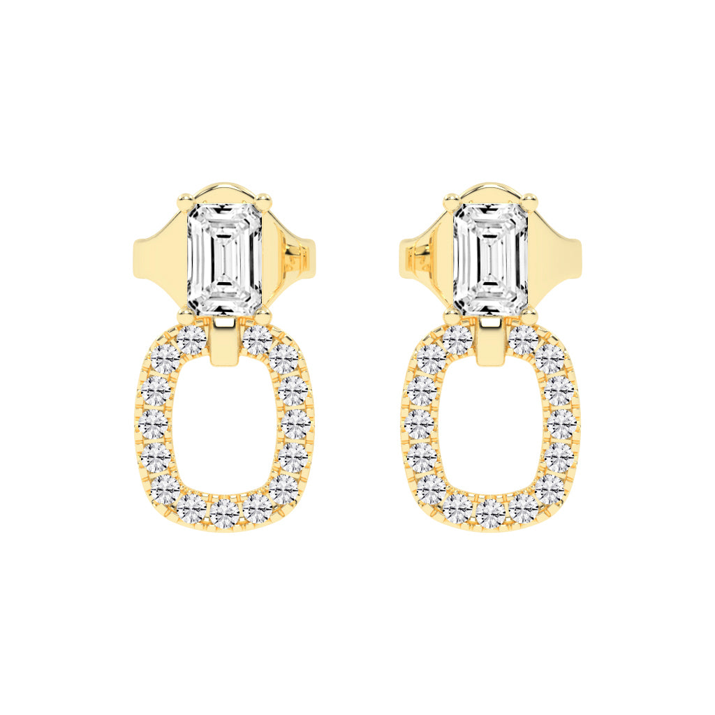 Baguette Cut & PavÃ© Diamond Earrings