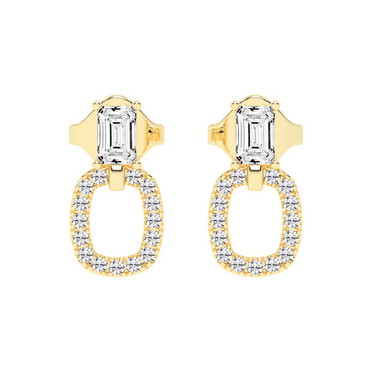 Baguette Cut & PavÃ© Diamond Earrings