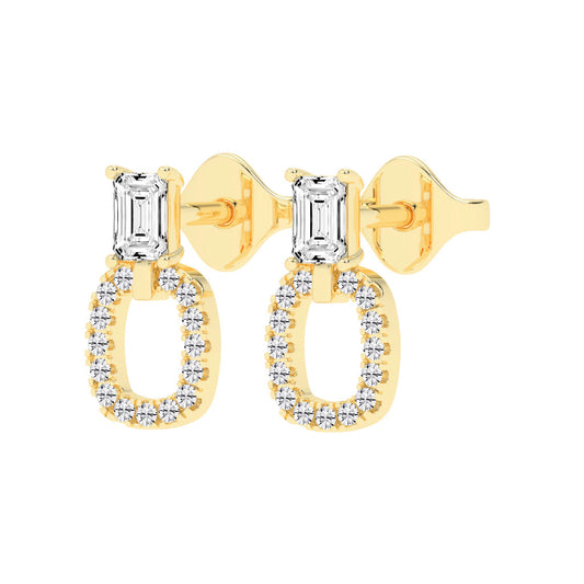 Baguette Cut & PavÃ© Diamond Earrings