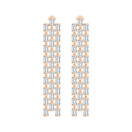 Regal Cascade Emerald Diamond Chandelier Earrings