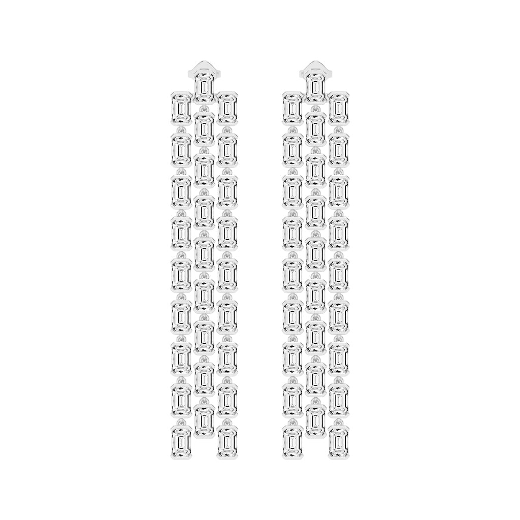 Regal Cascade Emerald Diamond Chandelier Earrings