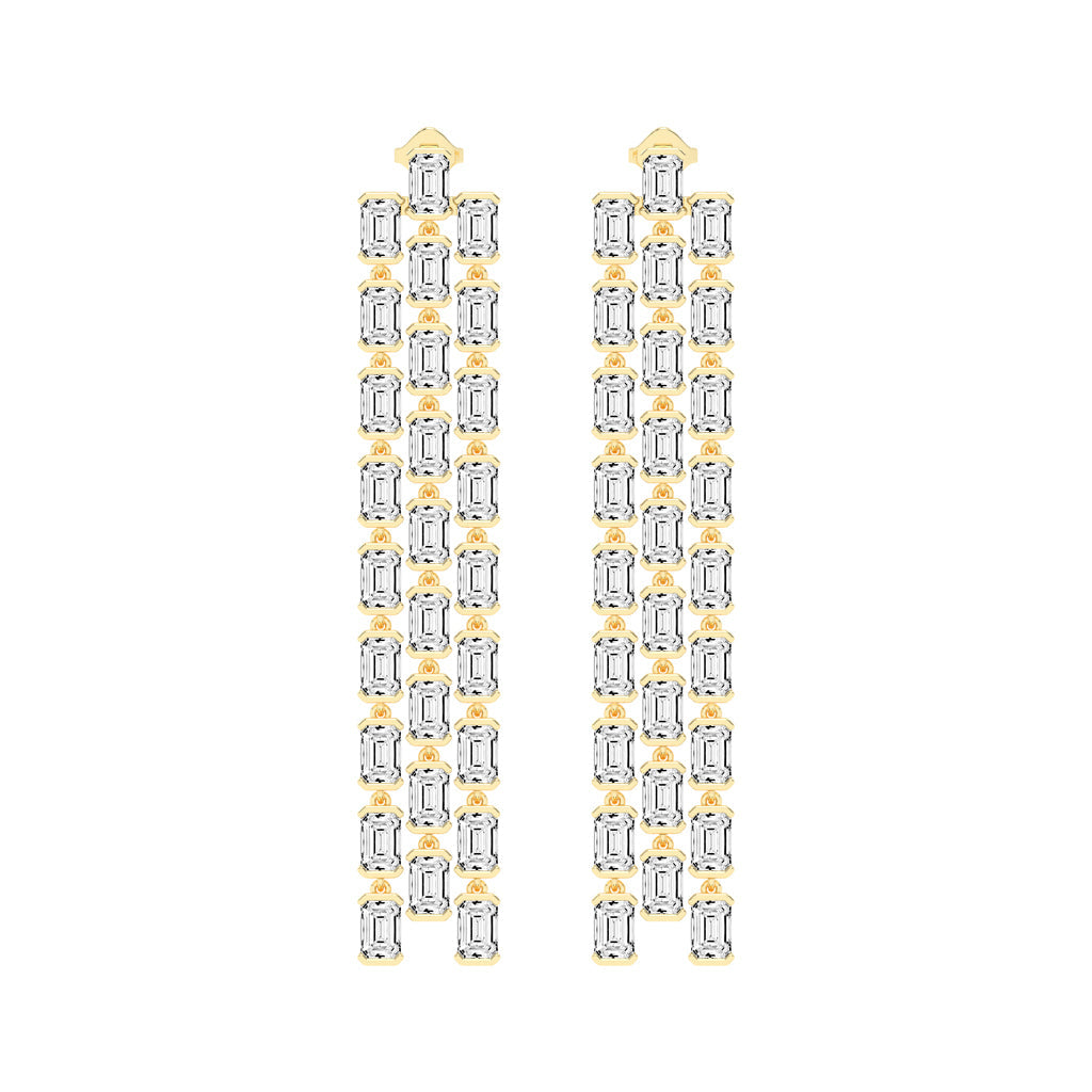 Regal Cascade Emerald Diamond Chandelier Earrings