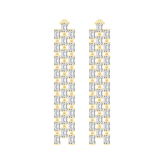 Regal Cascade Emerald Diamond Chandelier Earrings