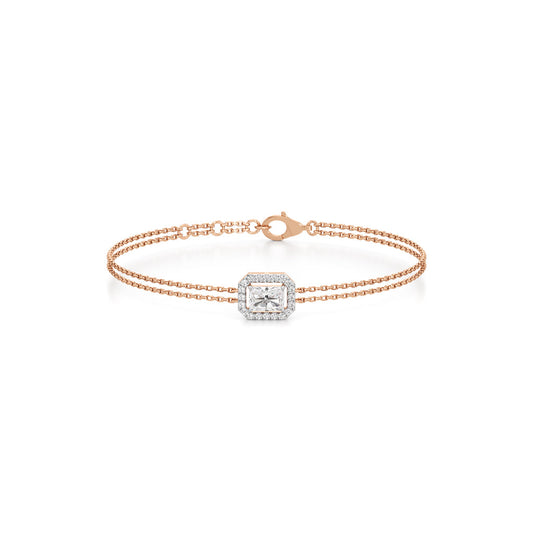 Emerald Cut Lab Grown Diamond Chain Bracelet