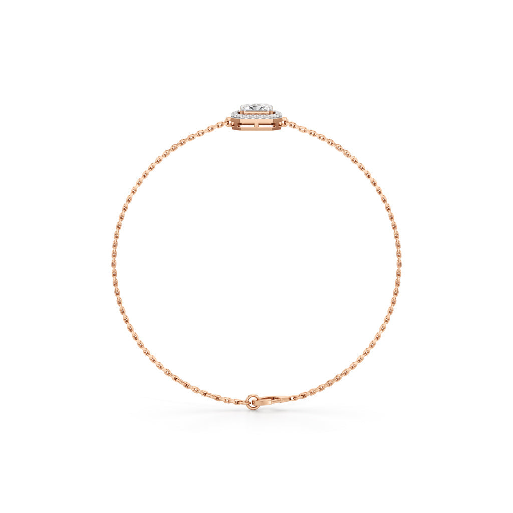 Emerald Cut Lab Grown Diamond Chain Bracelet