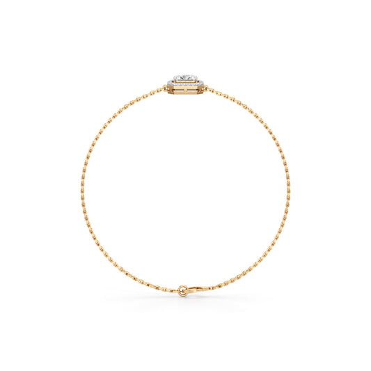 Emerald Cut Lab Grown Diamond Chain Bracelet