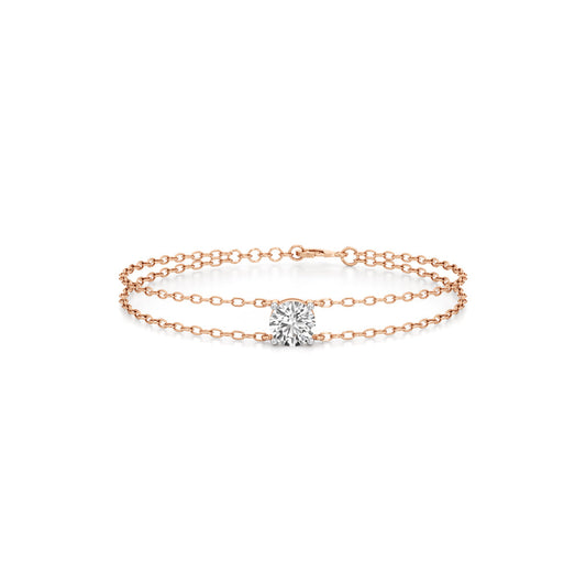 Faela 2Ct Round Cut Double Chain Bracelet