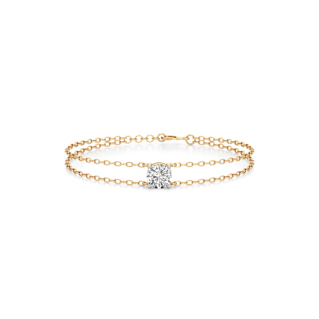 Faela 2Ct Round Cut Double Chain Bracelet