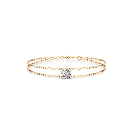 Faela 2Ct Round Cut Double Chain Bracelet