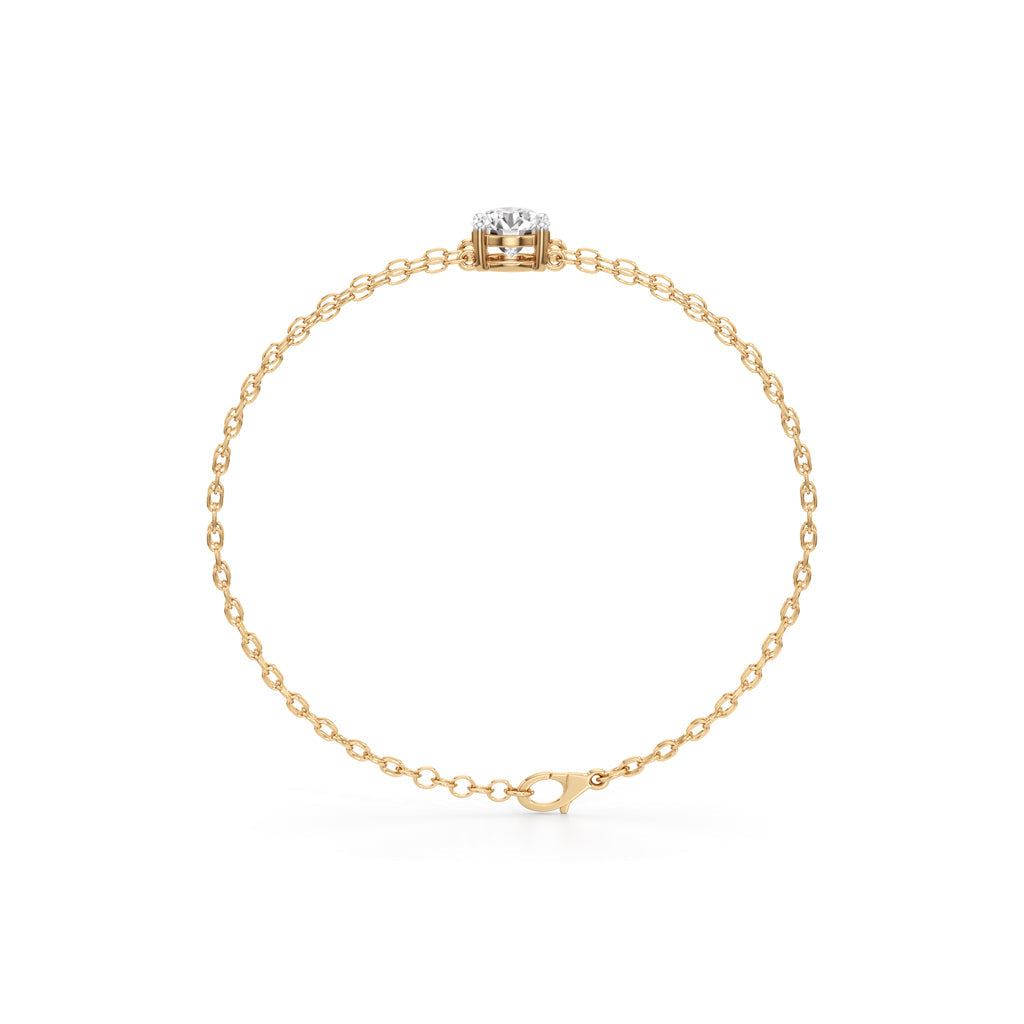 Faela 2Ct Round Cut Double Chain Bracelet