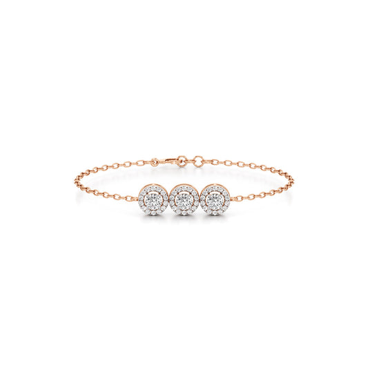 Evelia Double Round Cut Link Chain Bracelet