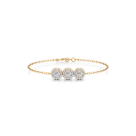 Evelia Double Round Cut Link Chain Bracelet