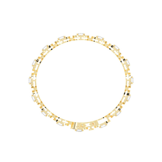 Elegant Red Stone Halo Gold Bracelet