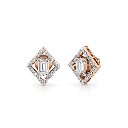 1.25Ct Emerald Shape Fancy Studs Earrings