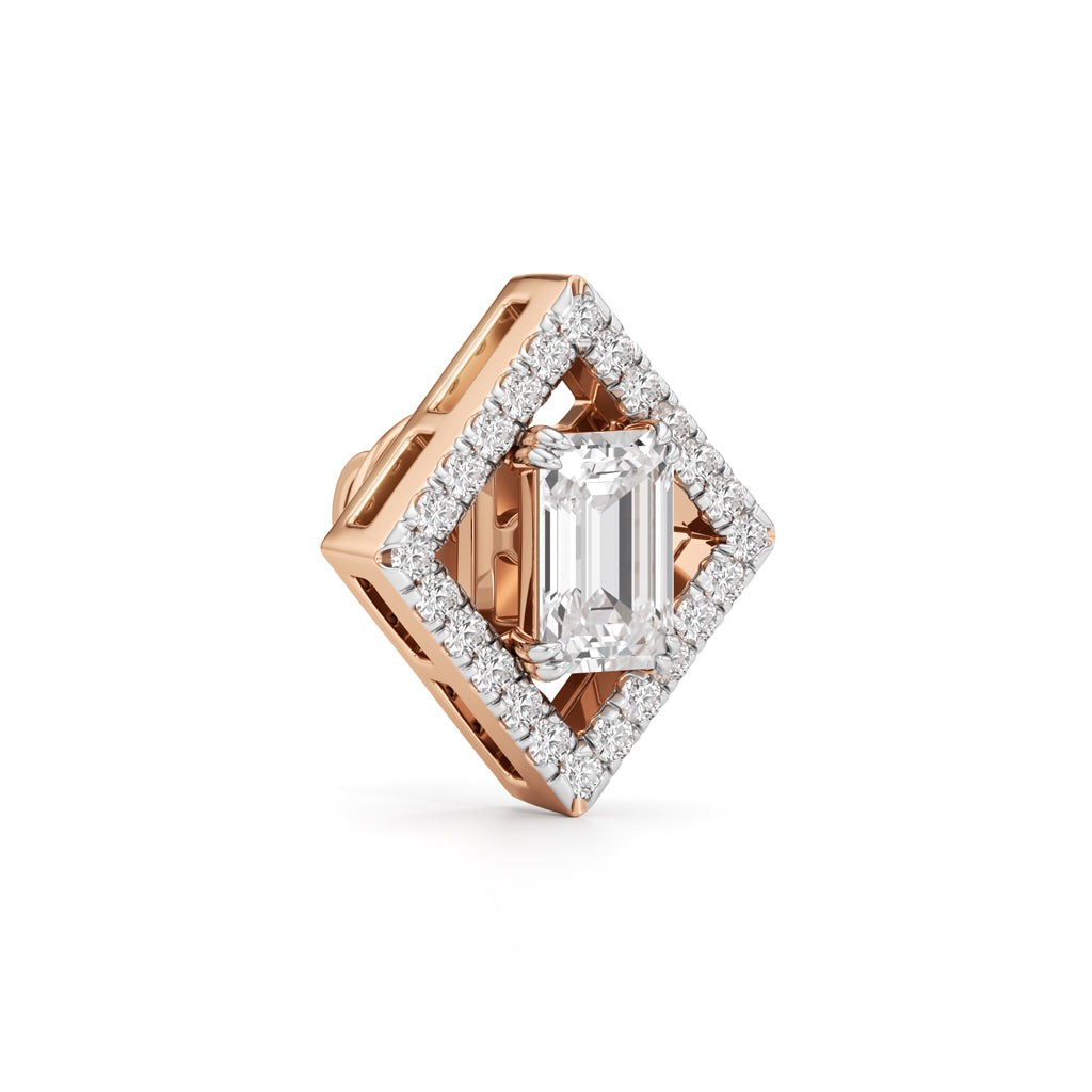 1.25Ct Emerald Shape Fancy Studs Earrings