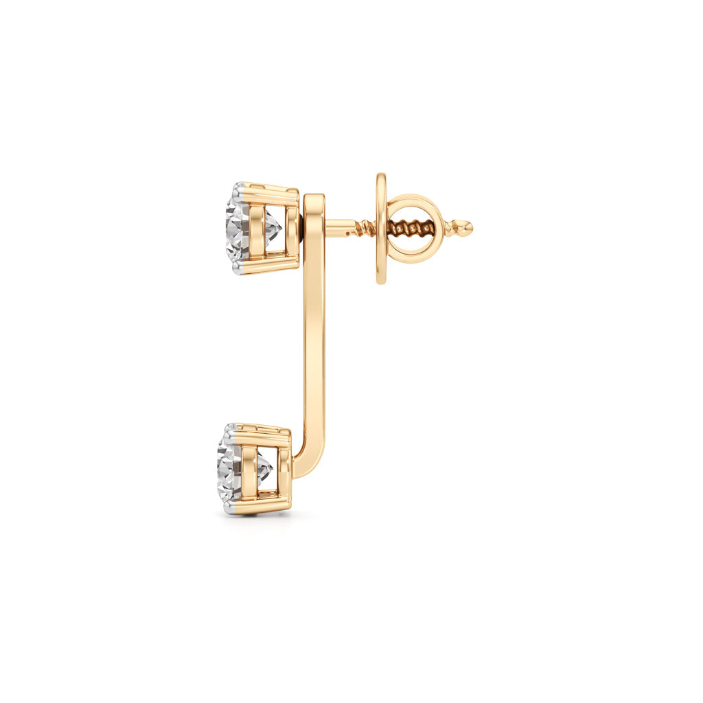 2Ct Round Shape Fancy Studs Earrings