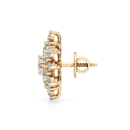 1.75Ct Round Shape Fancy Studs Earrings