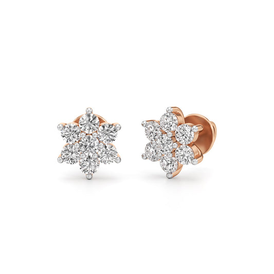 1.25Ct Round Shape Fancy Studs Earrings