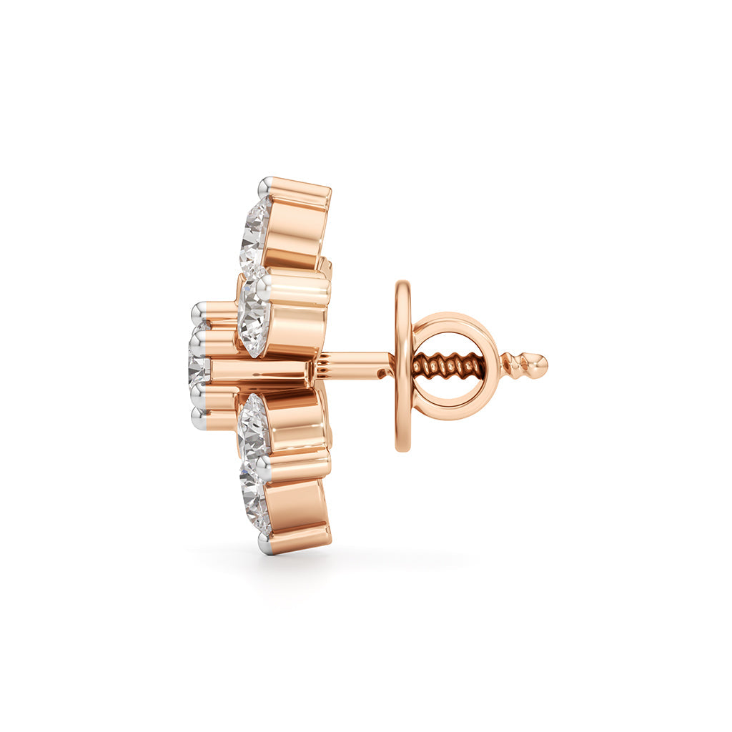 1.5Ct Round Shape Fancy Studs Earrings