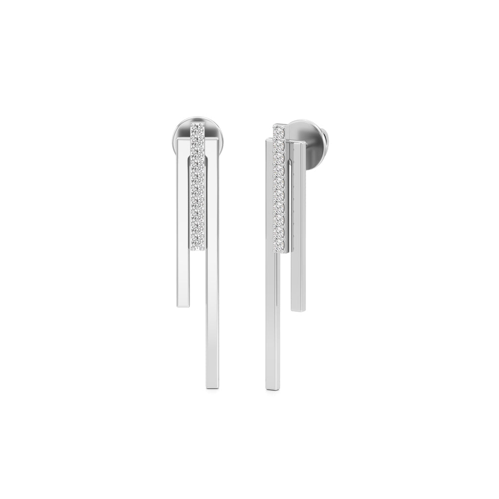 Radiant Lines Diamond Dangle Earrings