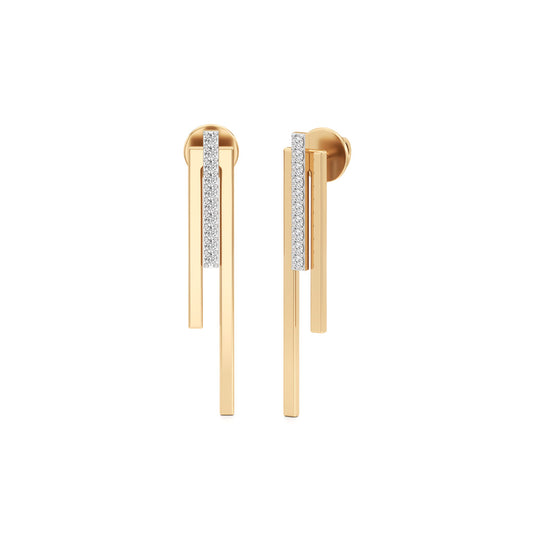 Radiant Lines Diamond Dangle Earrings