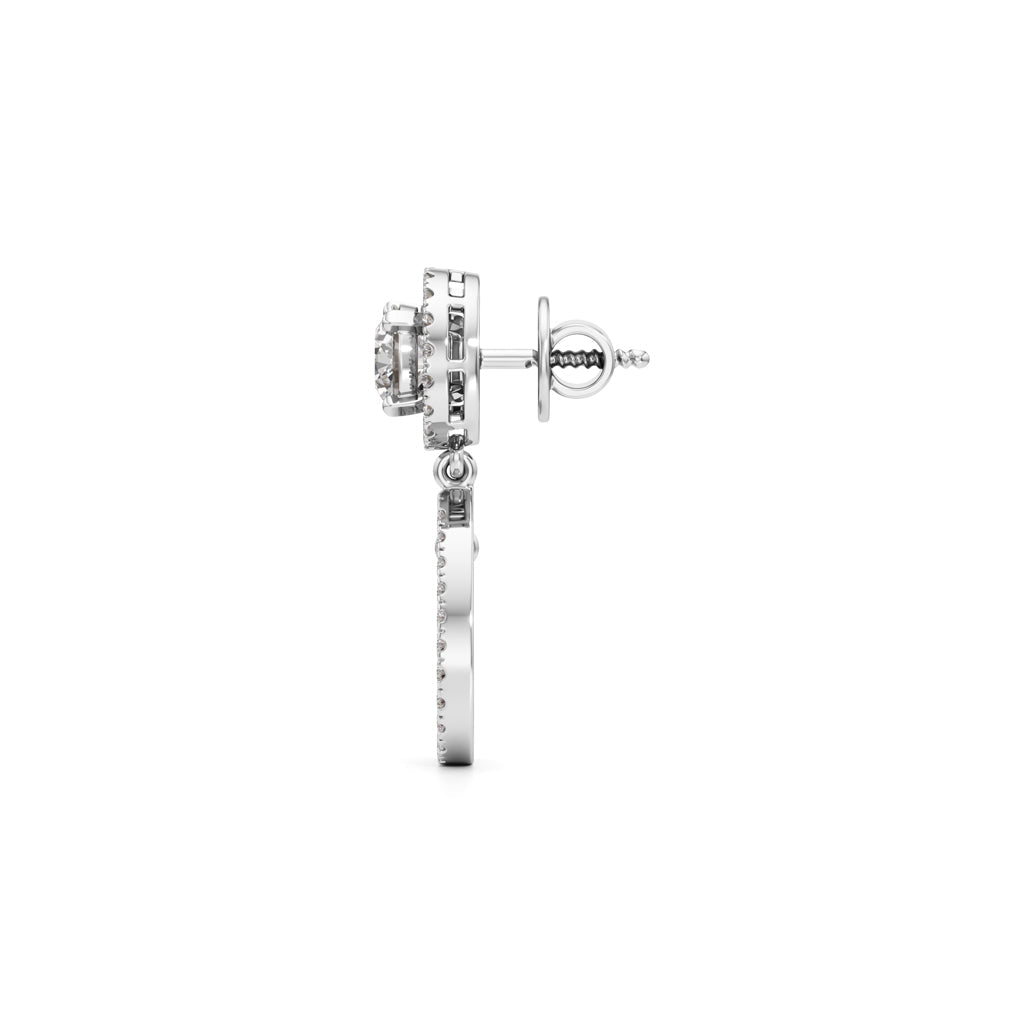 2.5Ct Round Shape Dangles Earrings