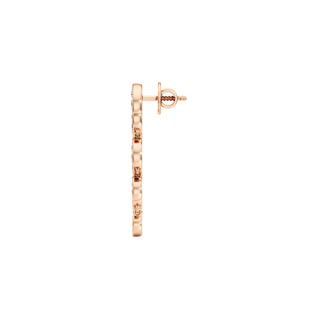 Golden Leaf Cascade Q Dangle Earrings