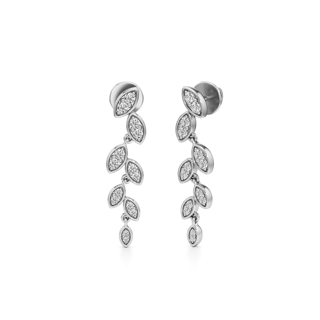 Golden Leaf Cascade Q Dangle Earrings