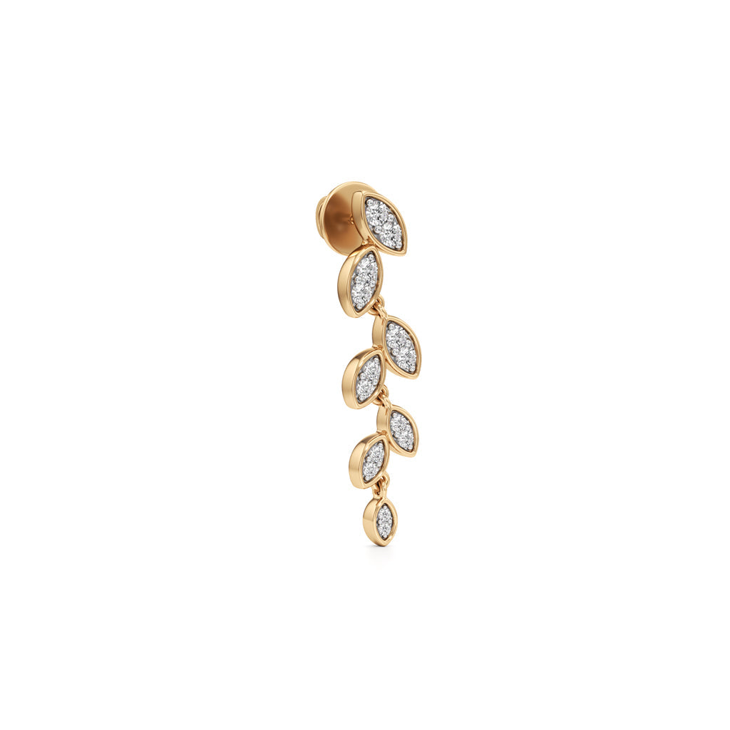 Golden Leaf Cascade Q Dangle Earrings