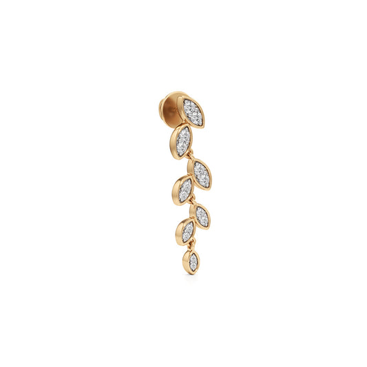 Golden Leaf Cascade Q Dangle Earrings