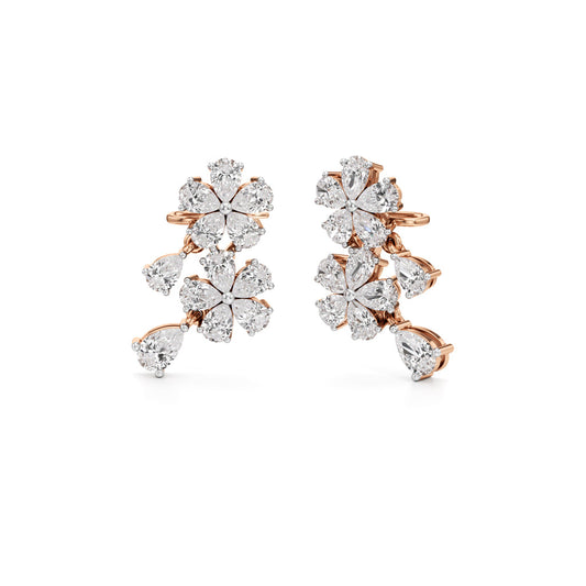 3.75Ct Round Shape Fancy Studs Earrings