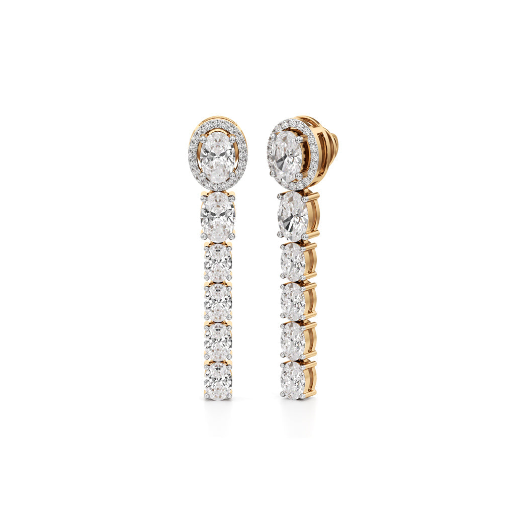4Ct Oval Shape Dangles Earring
