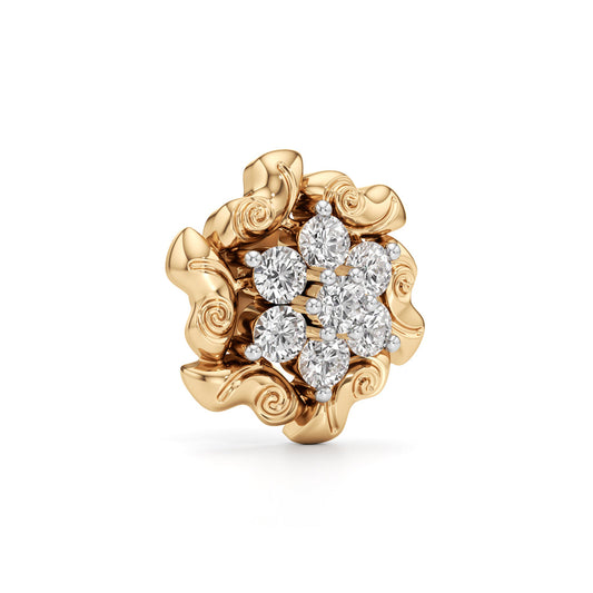 0.75Ct Round Shape Fancy Studs Earrings