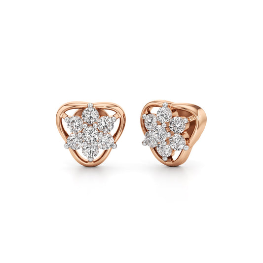 0.75Ct Round Shape Fancy Studs Earrings