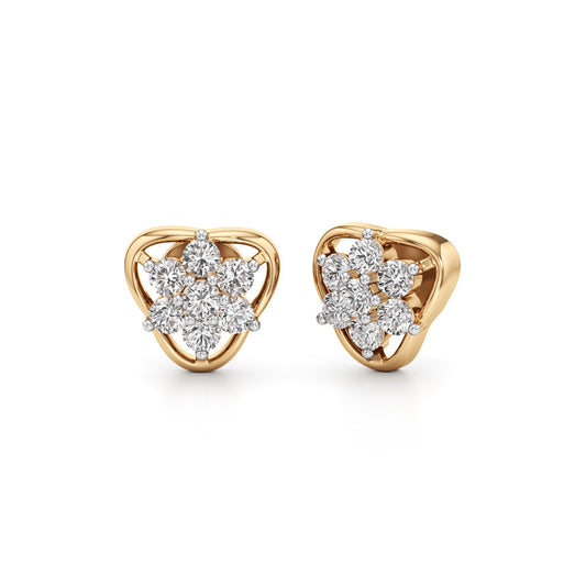 0.75Ct Round Shape Fancy Studs Earrings