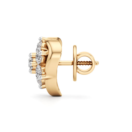 0.75Ct Round Shape Fancy Studs Earrings