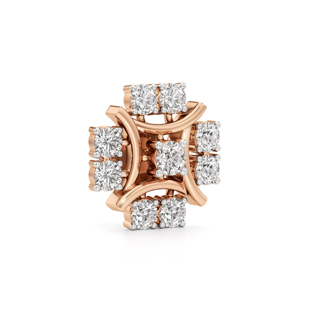 2.50Ct Round Shape Fancy Studs Earrings