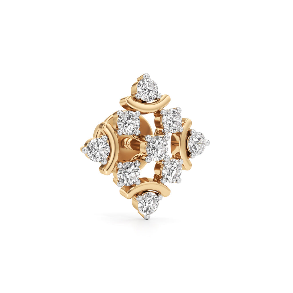 0.75Ct Round Shape Fancy Studs Earrings