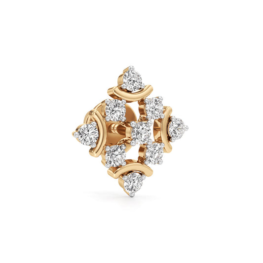 0.75Ct Round Shape Fancy Studs Earrings