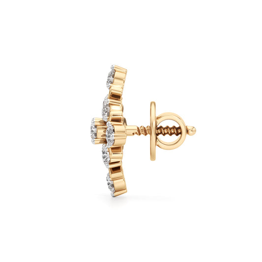0.75Ct Round Shape Fancy Studs Earrings