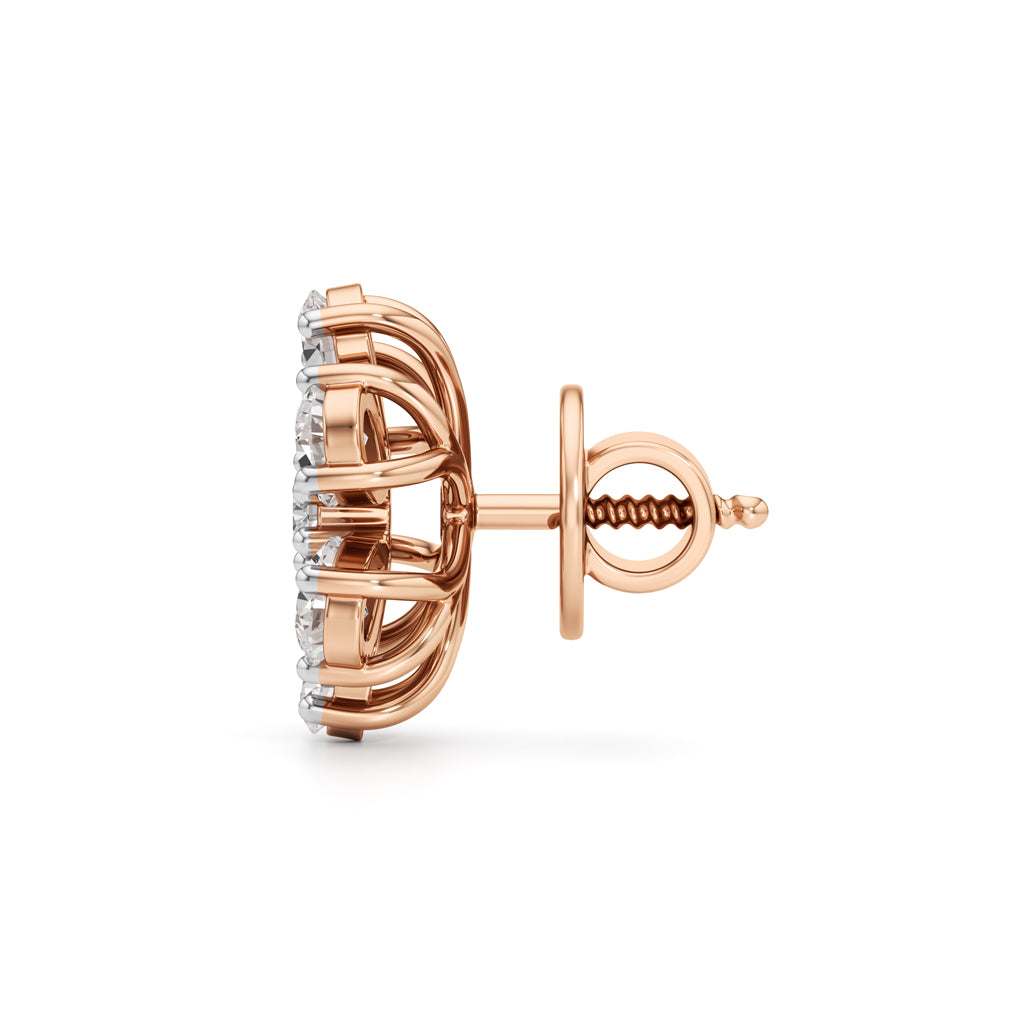 2.25Ct Round Shape Fancy Studs Earrings
