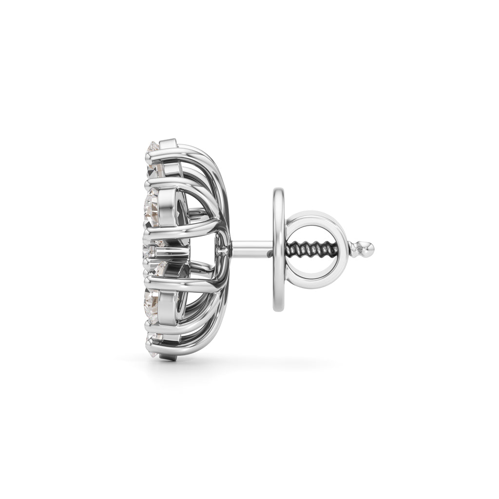 2.25Ct Round Shape Fancy Studs Earrings