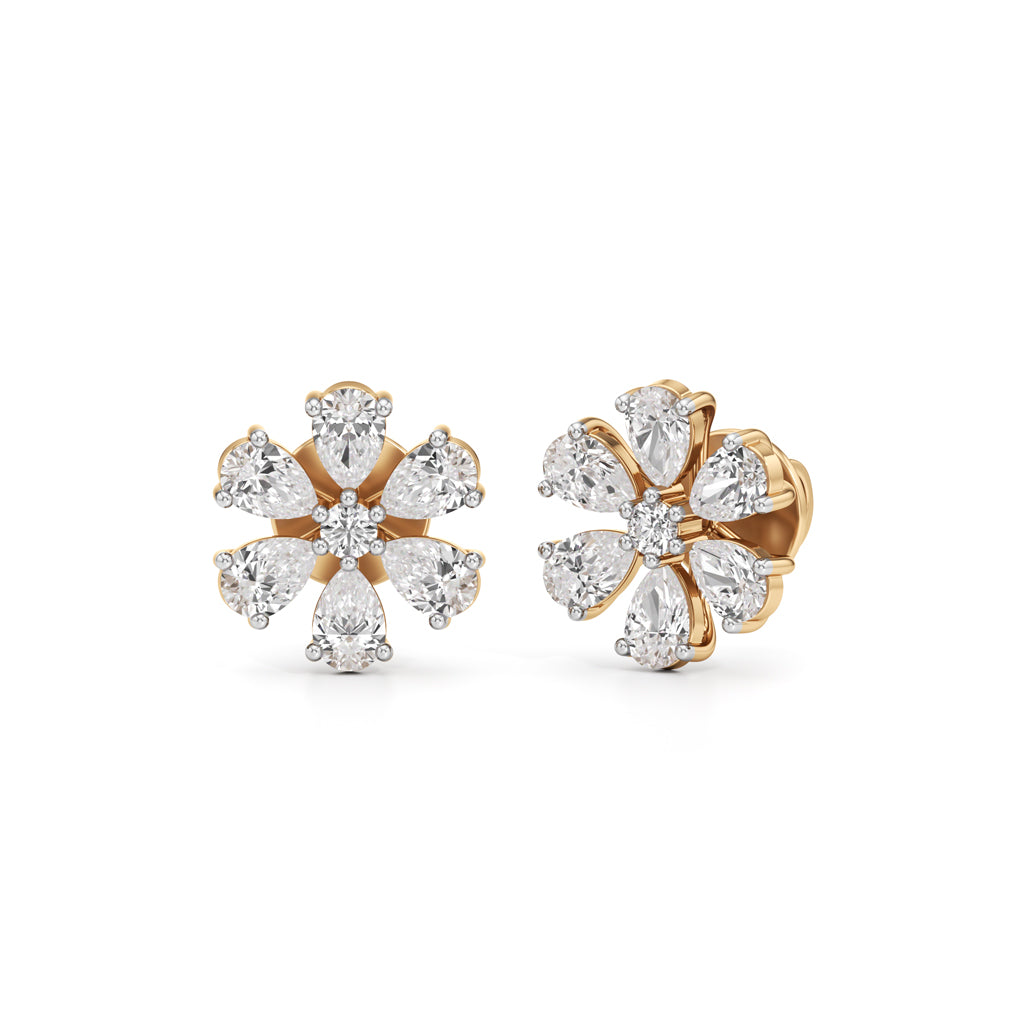 2.25Ct Round Shape Fancy Studs Earrings