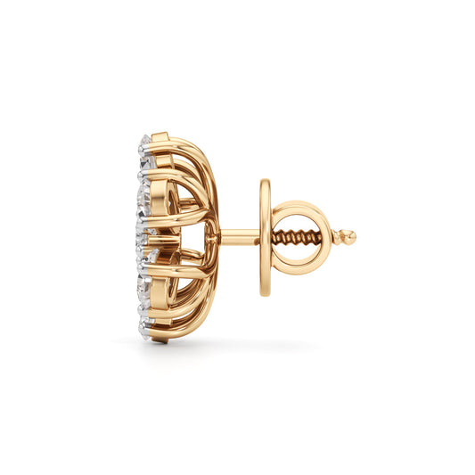 2.25Ct Round Shape Fancy Studs Earrings