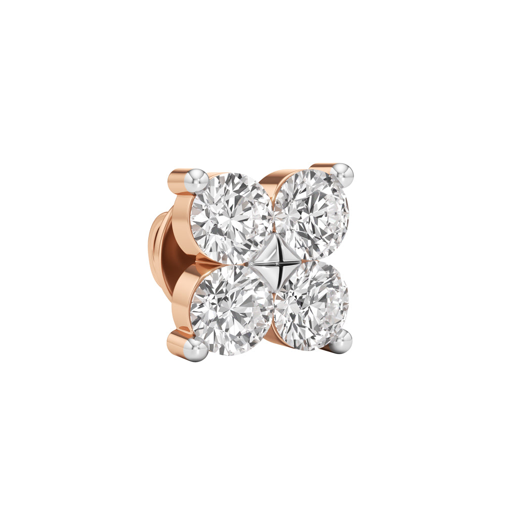 0.75Ct Round Shape Fancy Studs Earrings