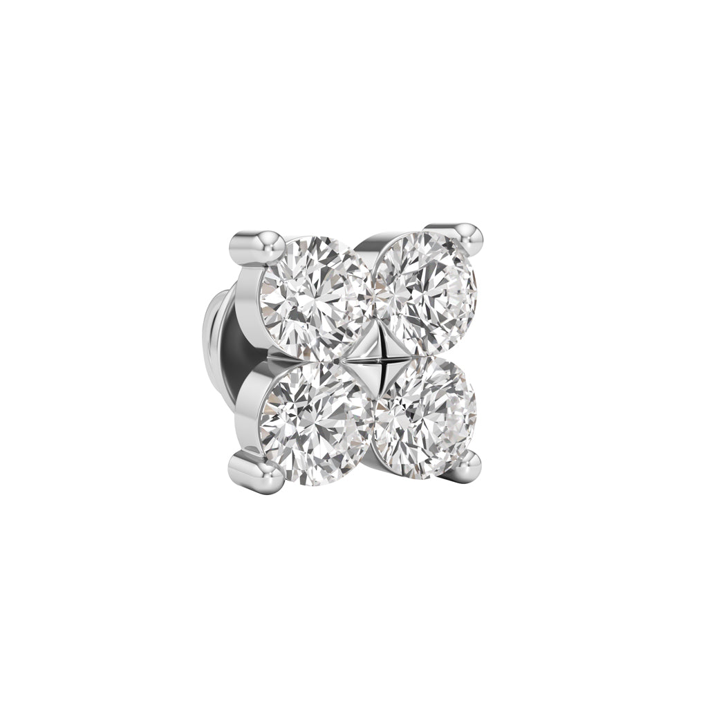 0.75Ct Round Shape Fancy Studs Earrings