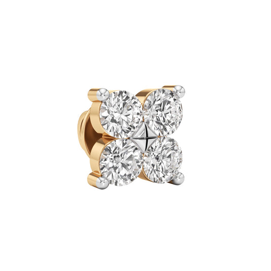0.75Ct Round Shape Fancy Studs Earrings