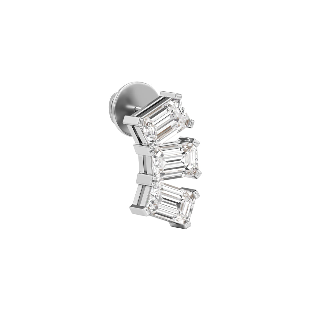 3Ct Emerald Shape,,Fancy Studs Earrings
