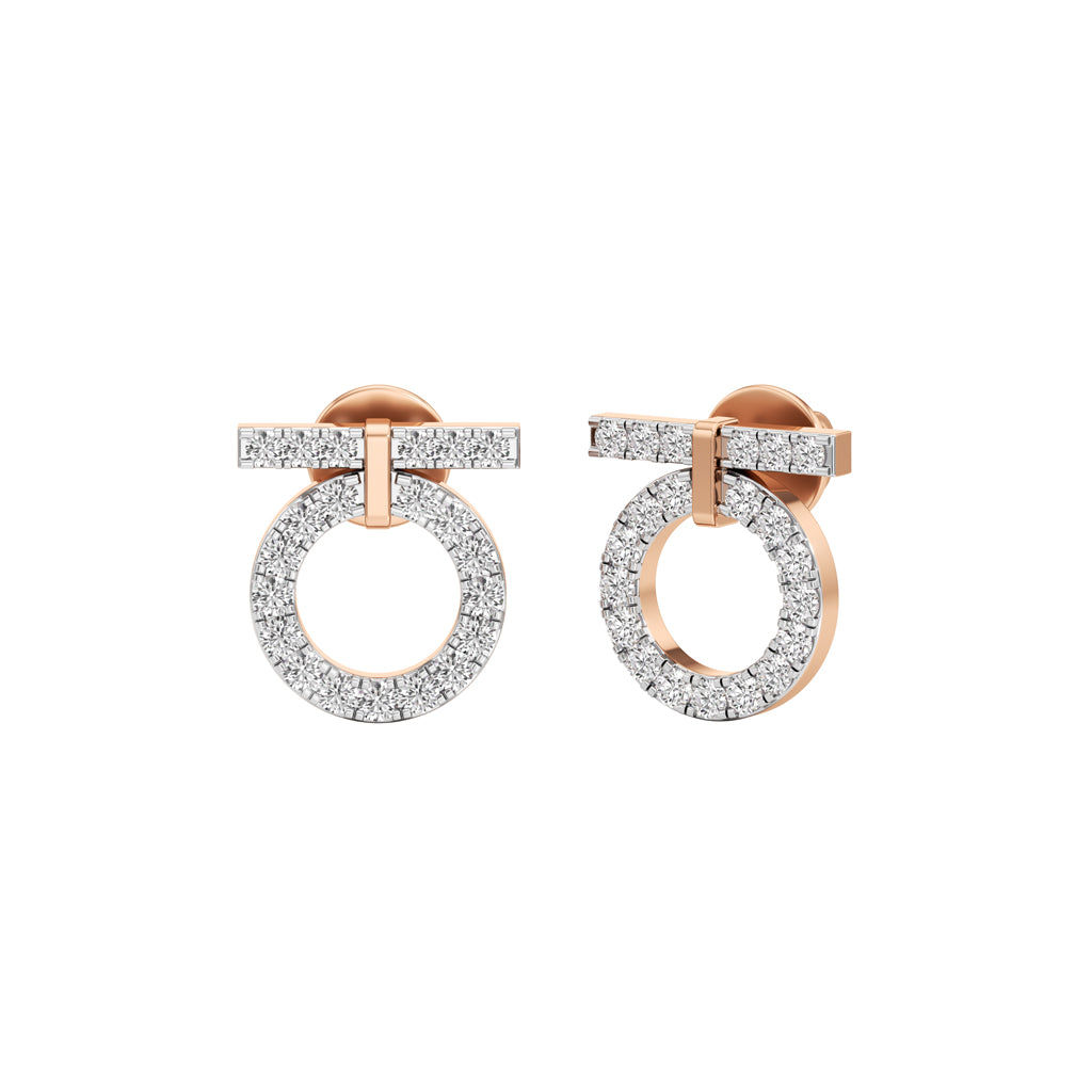 0.50Ct Round Shape Fancy Studs Earrings